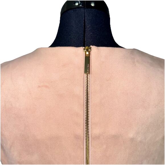 Calvin Klein 10 Pink Faux Suede Sheath Flare Dress Sleeveless Lined Preppy Boho - Picture 4 of 6